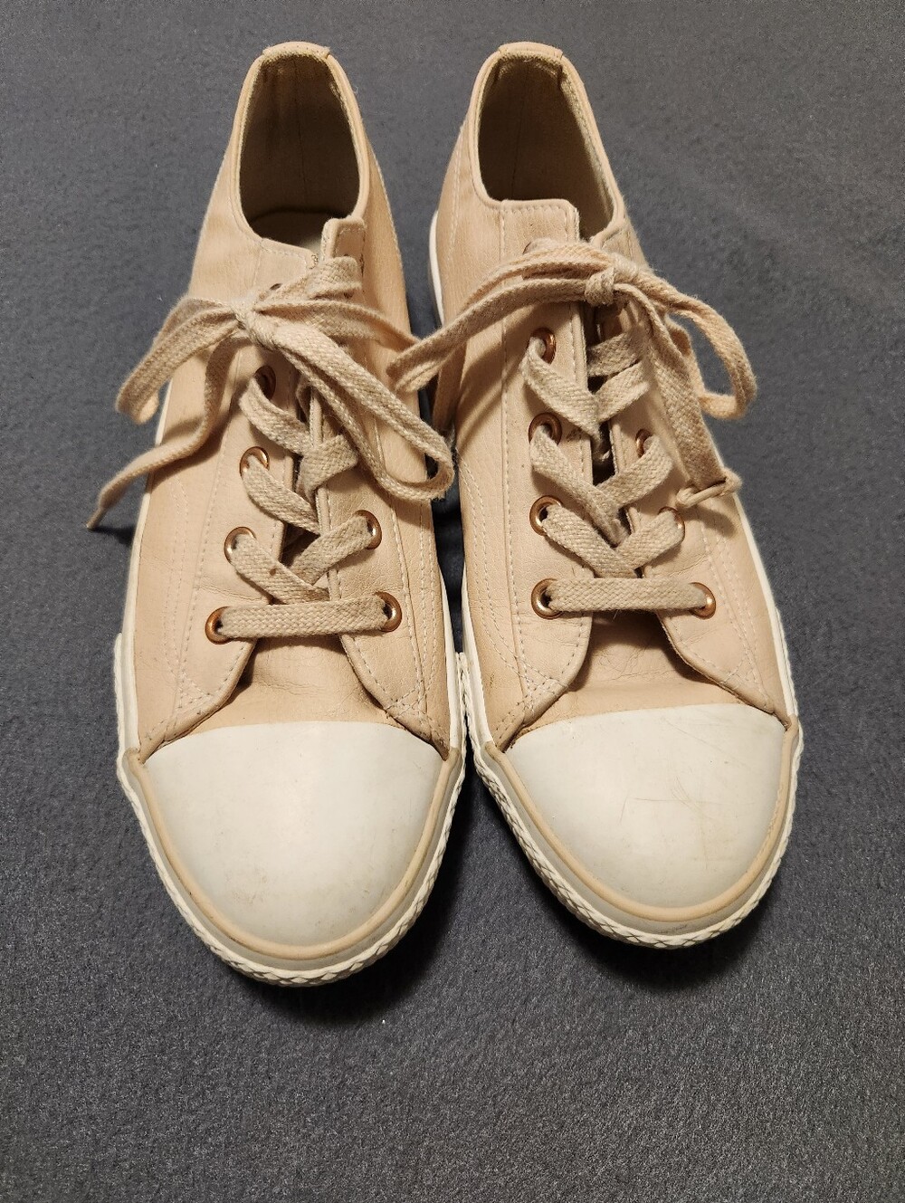 Airwalk Shoes Women Size 10 Beige Legacee Cap Toe Fuax Leather